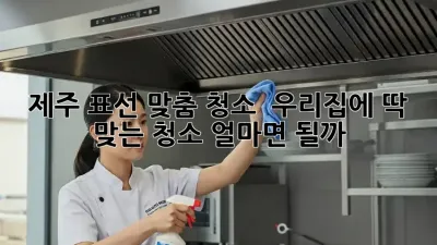 제주 표선 맞춤 청소 ✨ 우리집에 딱 맞는 청소, 얼마면 될까? 💰
